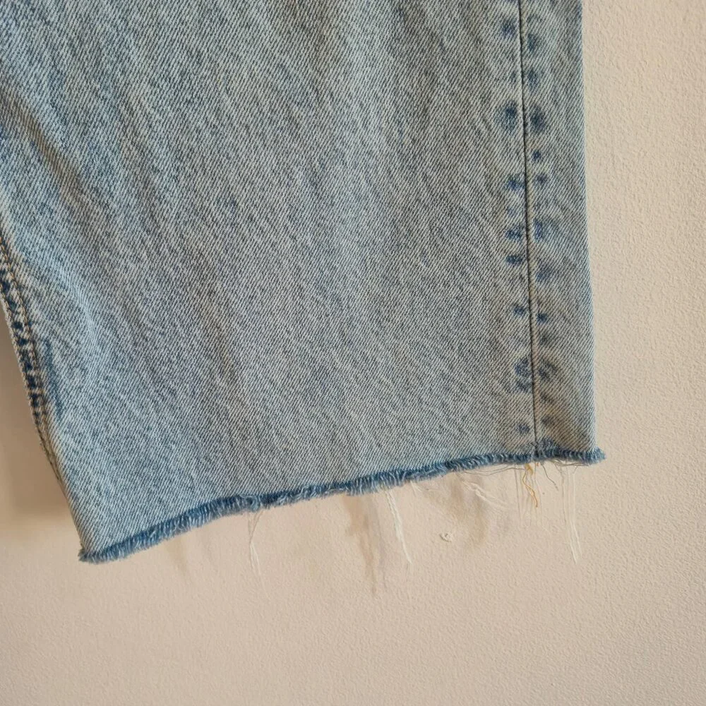 Zara full length High Rise Raw hem Frayed Blue Jeans Size Size 36,  4 US - Picture 7 of 10